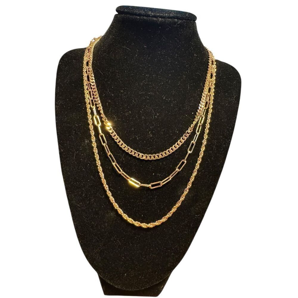 And Now This 18k good over brass layered necklace